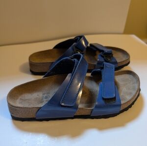 Birks Birkenstock Blue Strap Sandals Size 6 In VGUC